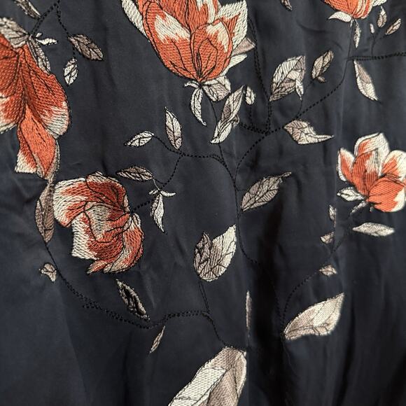 Silence + Noise Black Flower Bomber Jacket~Size Medium - Picture 7 of 12